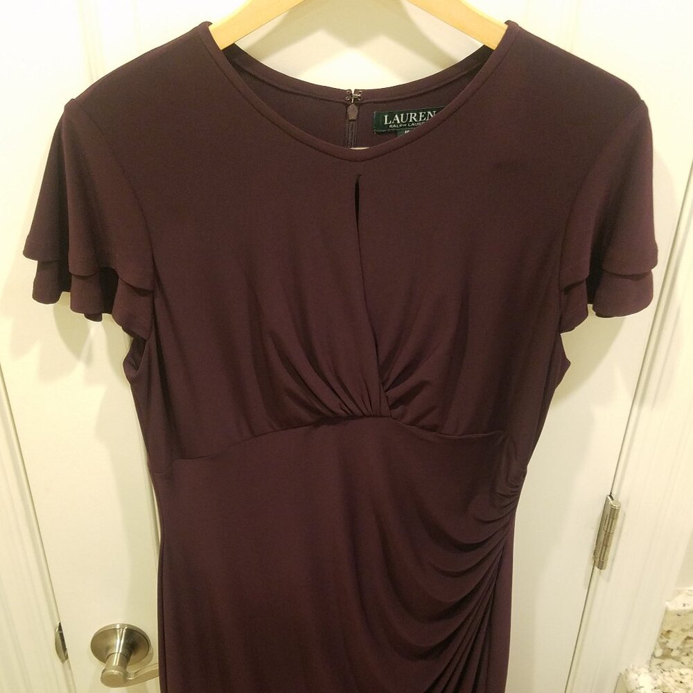 Ralph Lauren Burgundy Size 14 Stretchy Dress